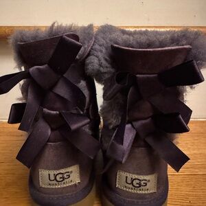 UGG Dark Purple Boots with Bows